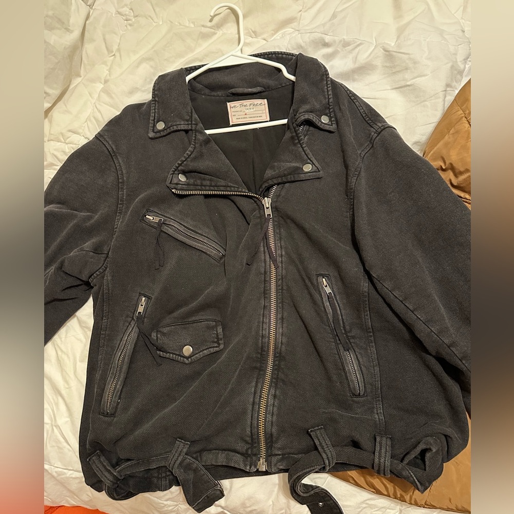 Free People Rebel Knit Oversized Moto Jacket